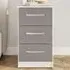 Lynx 3 Drawer Bedside Table - White, Grey