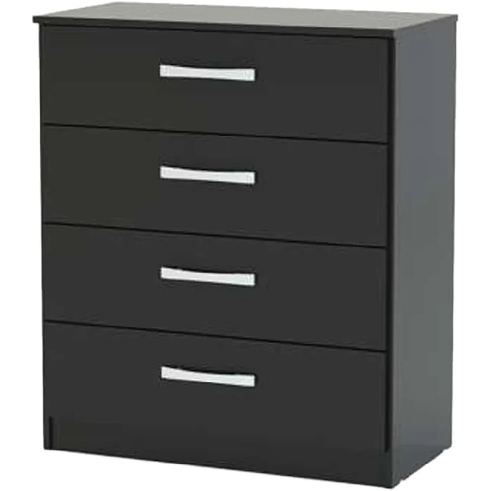 Lynx 4 Drawer Chest of Drawers - Black