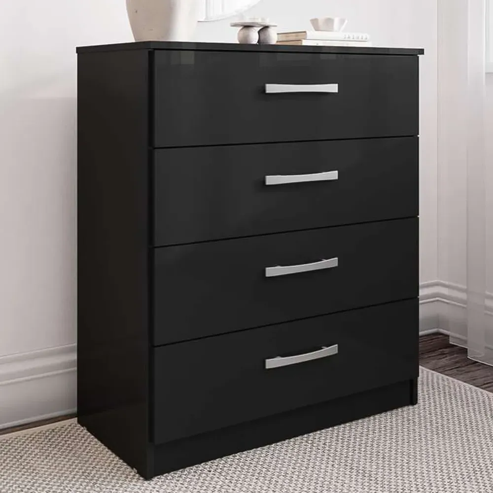 Lynx 4 Drawer Chest of Drawers - Black image