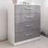 Lynx 4 Drawer Chest of Drawers - White, Grey