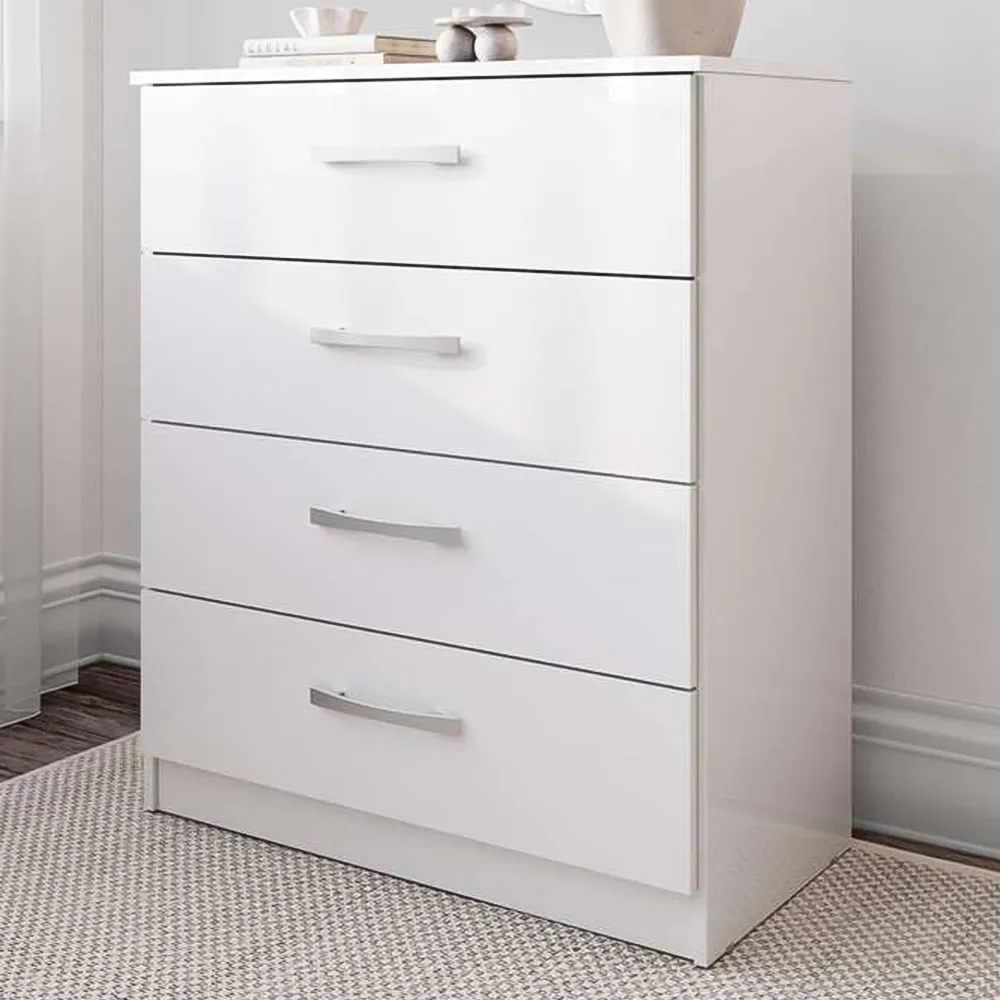 Lynx 4 Drawer Chest of Drawers - White image