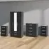 Lynx 4 Piece Bedroom Furniture Set - Black