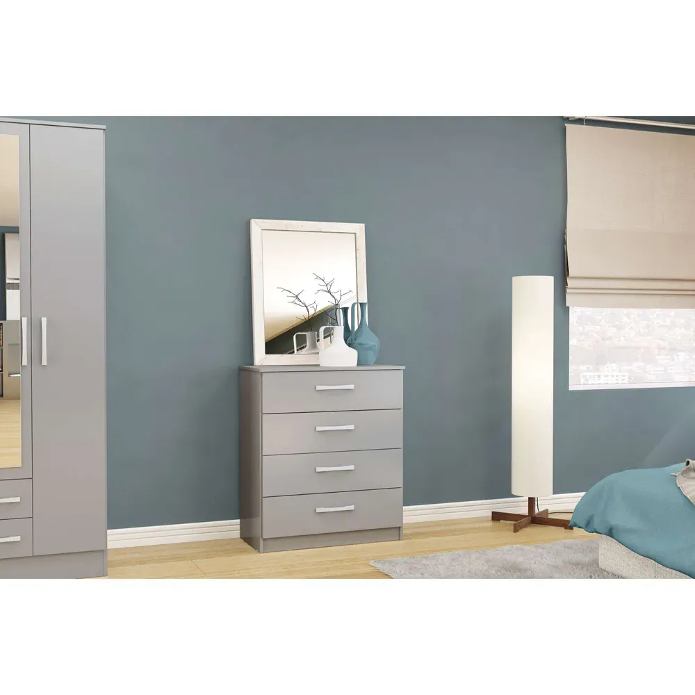 Lynx 4 Piece Bedroom Furniture Set - Grey