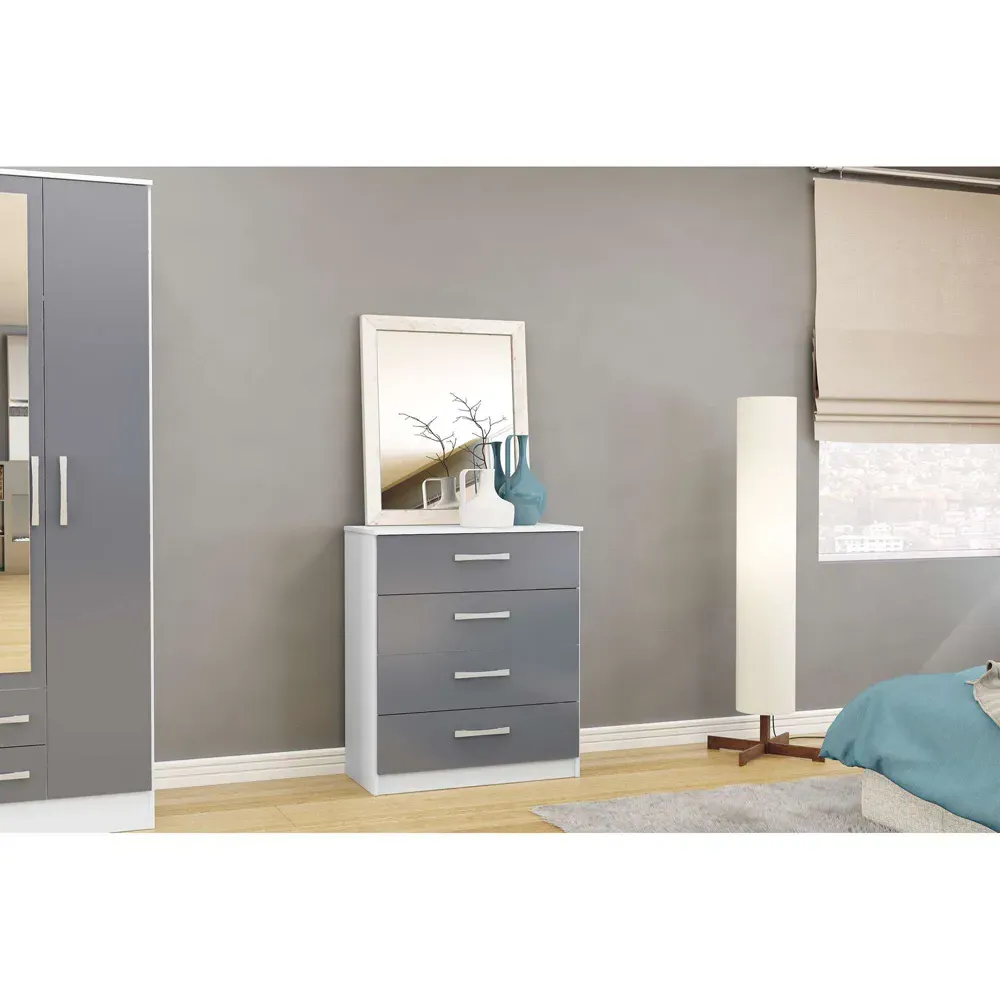 Lynx 4 Piece Bedroom Furniture Set - White