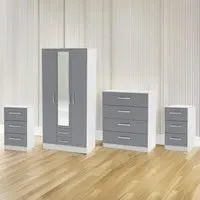 Lynx 4 Piece Bedroom Furniture Set - White