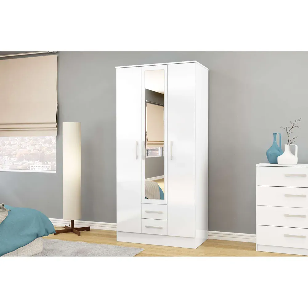Lynx 4 Piece Bedroom Furniture Set - White