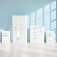 Lynx 4 Piece Bedroom Furniture Set - White