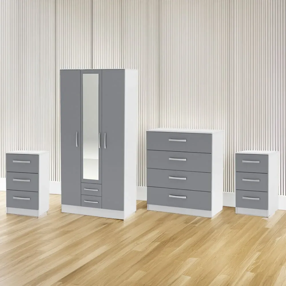 Lynx 4 Piece Bedroom Furniture Set - White