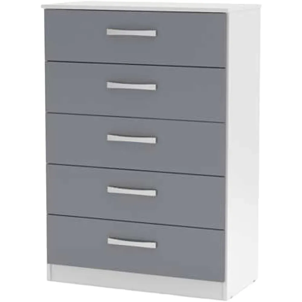 Lynx 5 Drawer Chest of Drawers - White