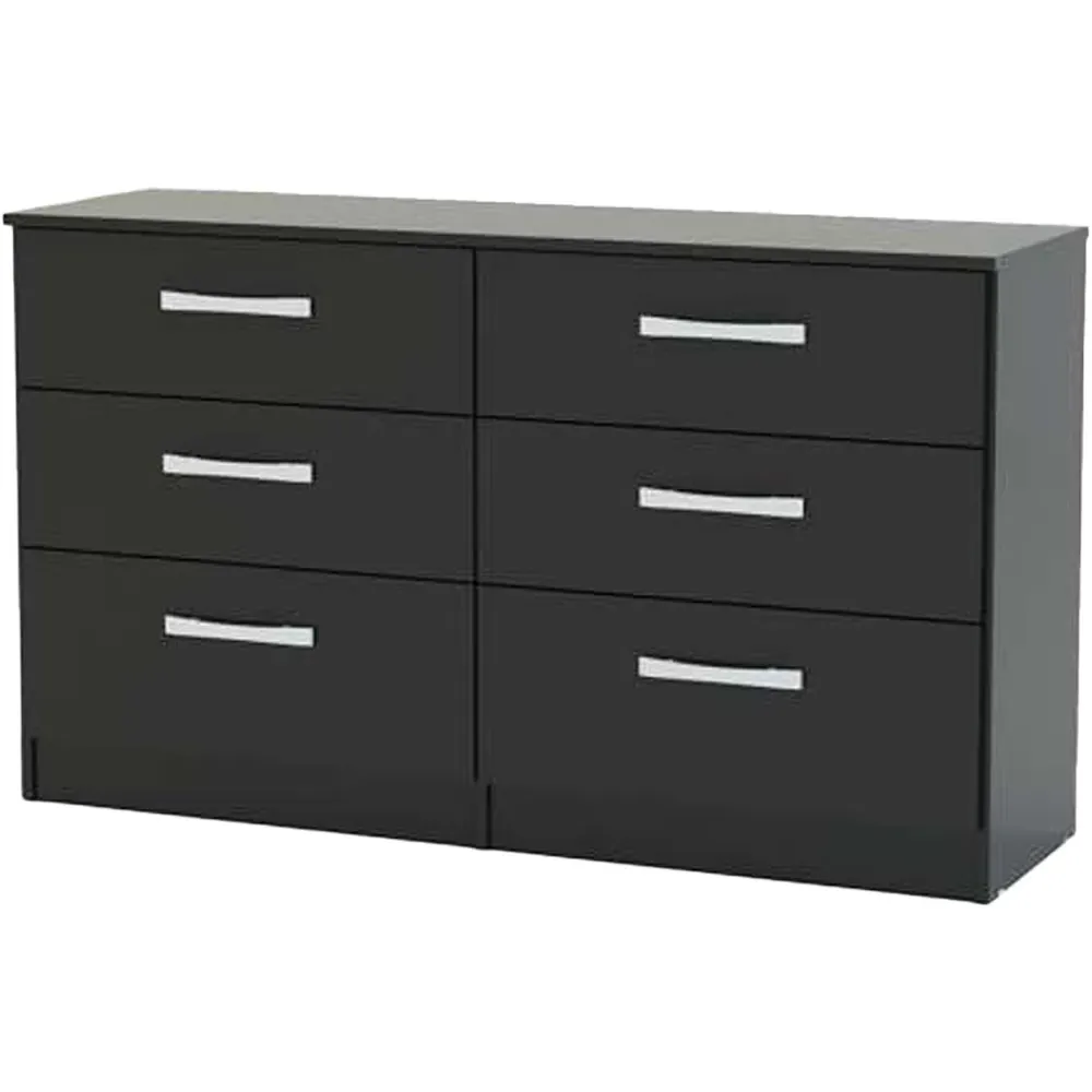 Lynx 6 Drawer Chest of Drawers - Black