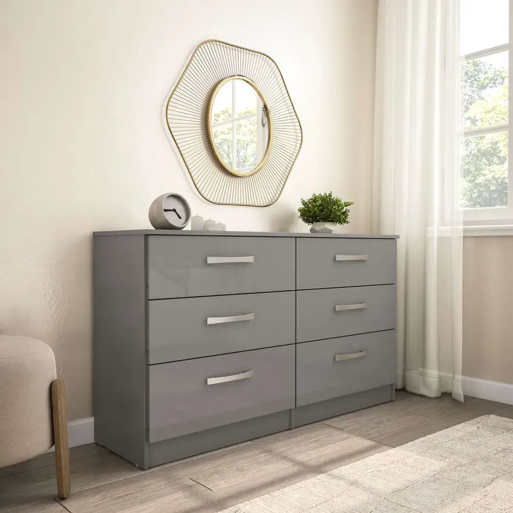 Lynx 6-Drawer Chest of Drawers - Grey