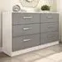 Lynx 6 Drawer Chest of Drawers - Grey, White