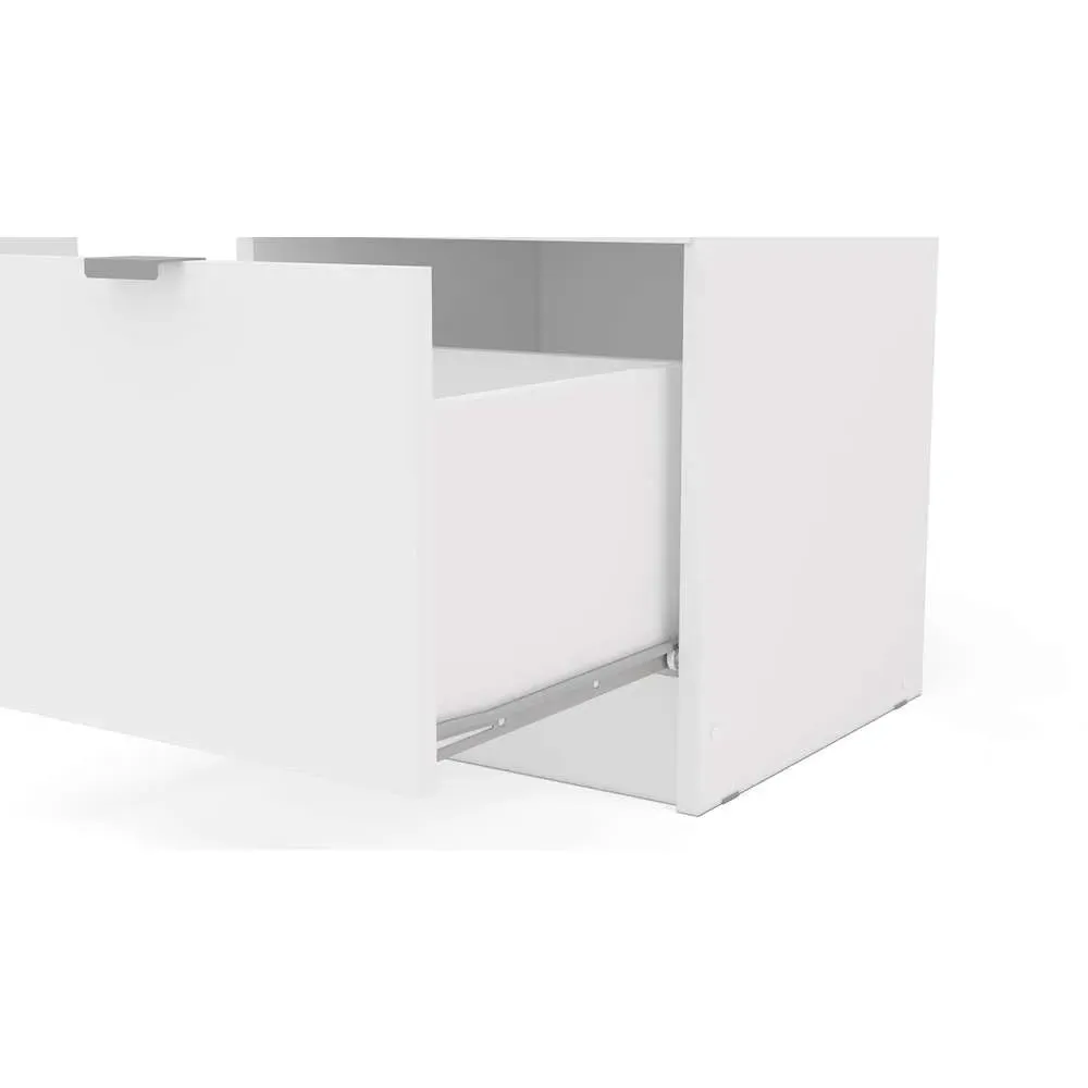 Madison 3 Drawer Dressing Table with Mirror - White