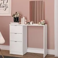 Madison 3 Drawer Dressing Table with Mirror - White