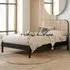Margot Double Bed with Rattan Headboard - Black
