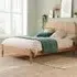 Margot King Size Bed with Rattan Headboard - Oak