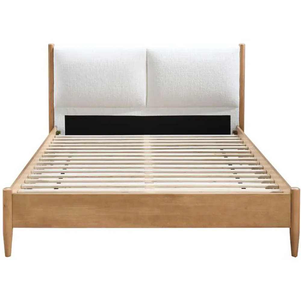 Marley Double Bed Frame - Brown, Linen