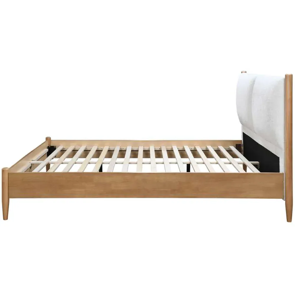 Marley Double Bed Frame - Brown, Linen