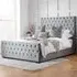Marquis Double Ottoman Bed Frame - Grey, Velvet