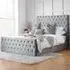 Marquis King Size Ottoman Bed with Storage - Grey, Velvet