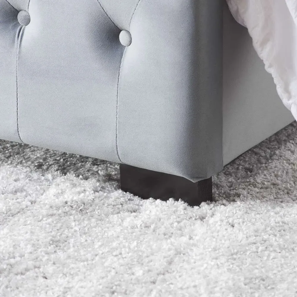 Marquis Super King Bed Frame with Storage - Grey, Velvet