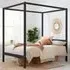 Mercia Double Four Poster Bed Frame - Black, Wood