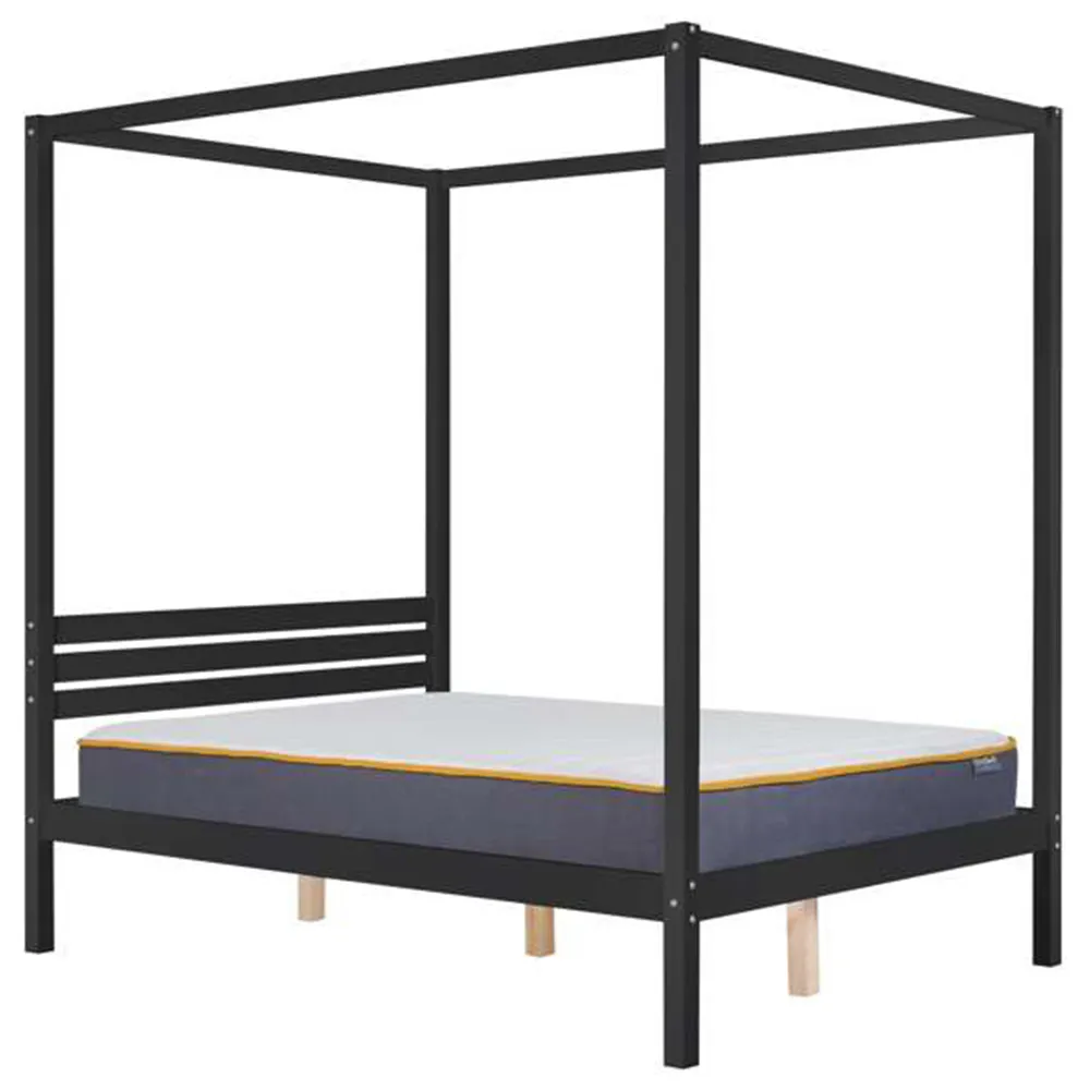 Mercia King Size Four Poster Bed Frame - Black, Wood