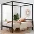 Mercia King Size Four Poster Bed Frame - Black, Wood