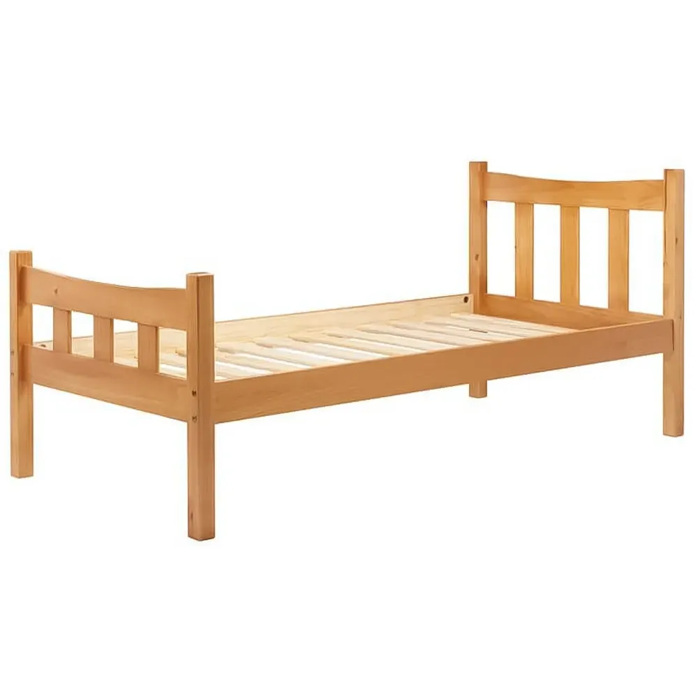 Miami Single Bed Frame - Brown, Pine