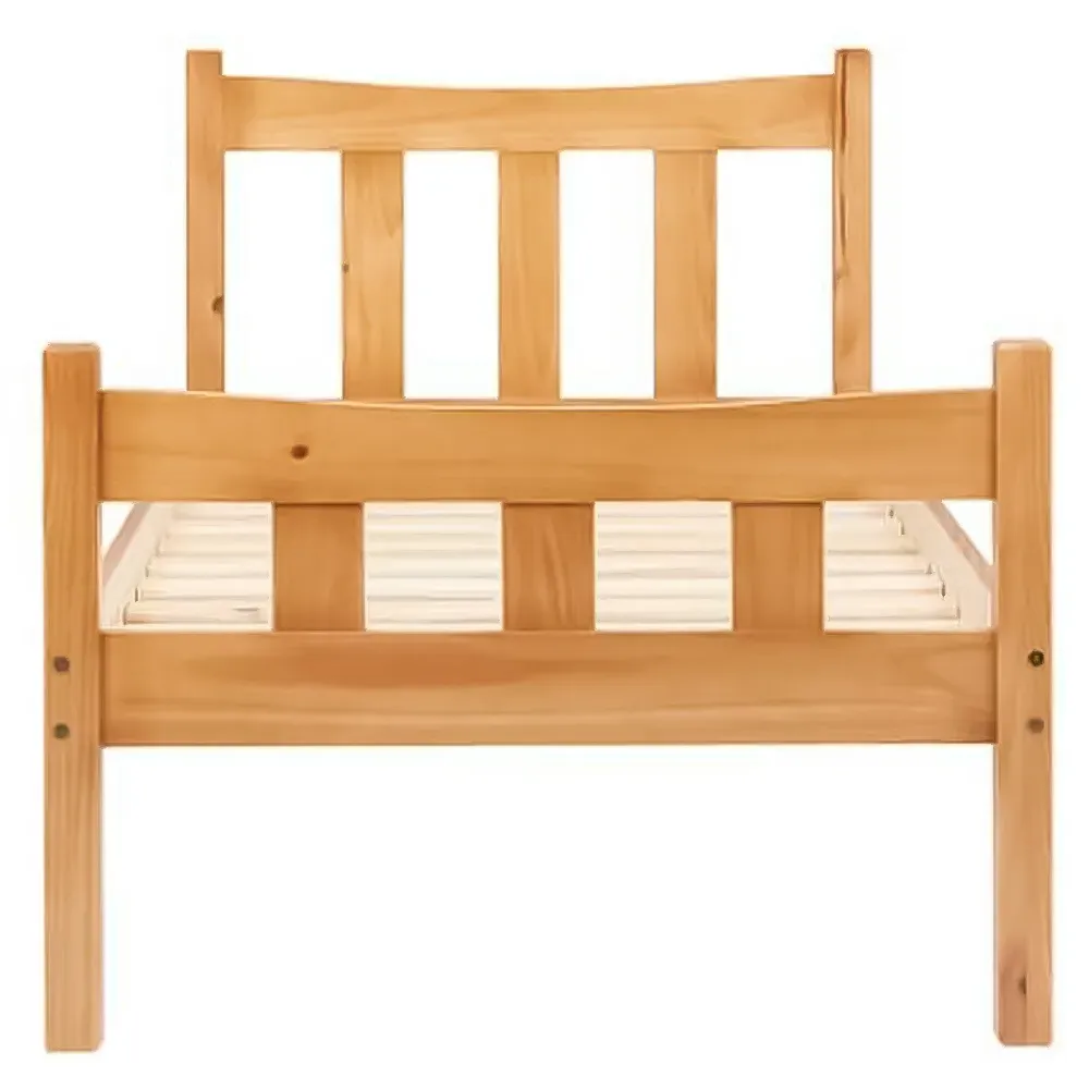 Miami Single Bed Frame - Brown, Pine