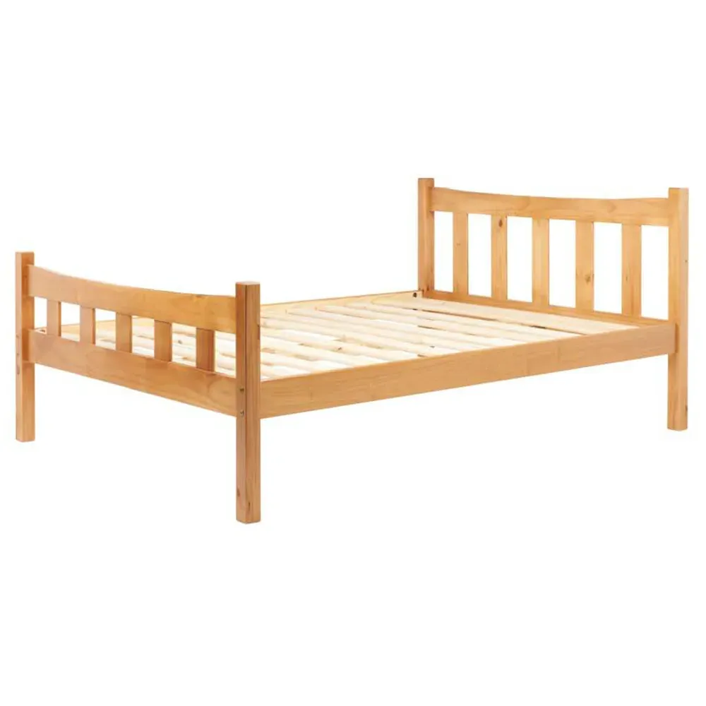Miami Single Bed Frame - Brown, Pine