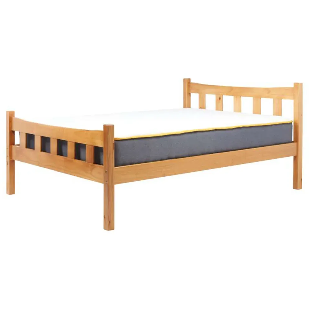 Miami Single Bed Frame - Brown, Pine