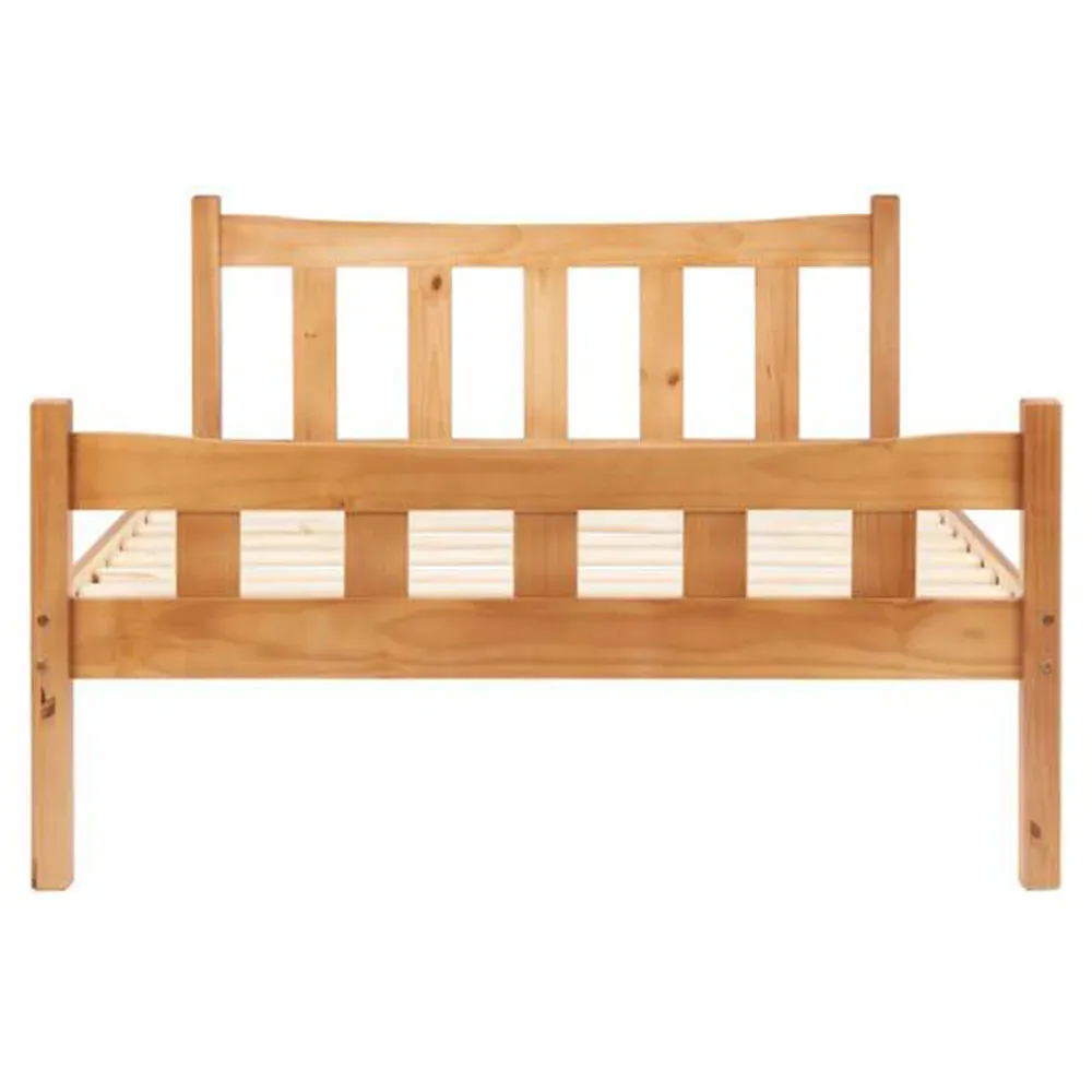 Miami Single Bed Frame - Brown, Pine