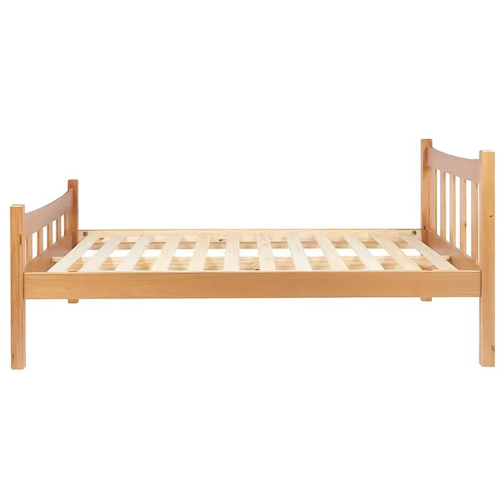 Miami Small Double Bed Frame - Brown, Pine