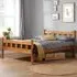 Miami Small Double Bed Frame - Brown, Pine