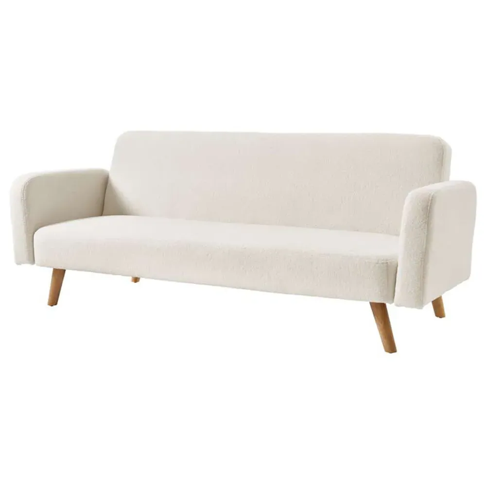 Micah Single Sofa Bed with Click-Clack - White, Boucle