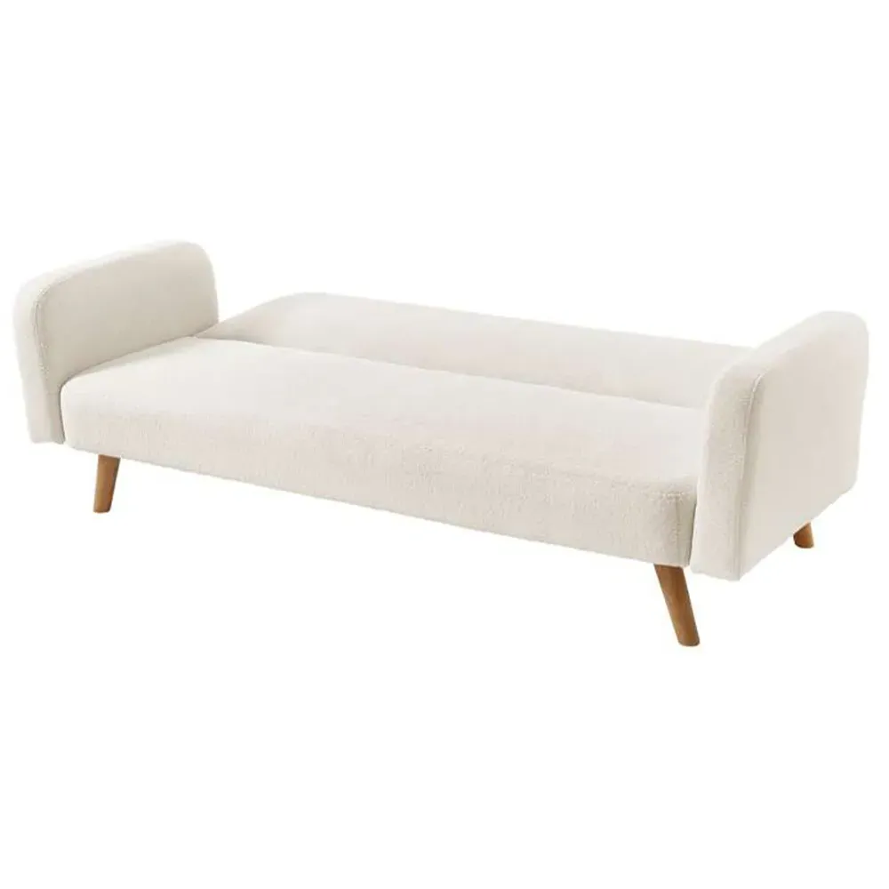 Micah Single Sofa Bed with Click-Clack - White, Boucle