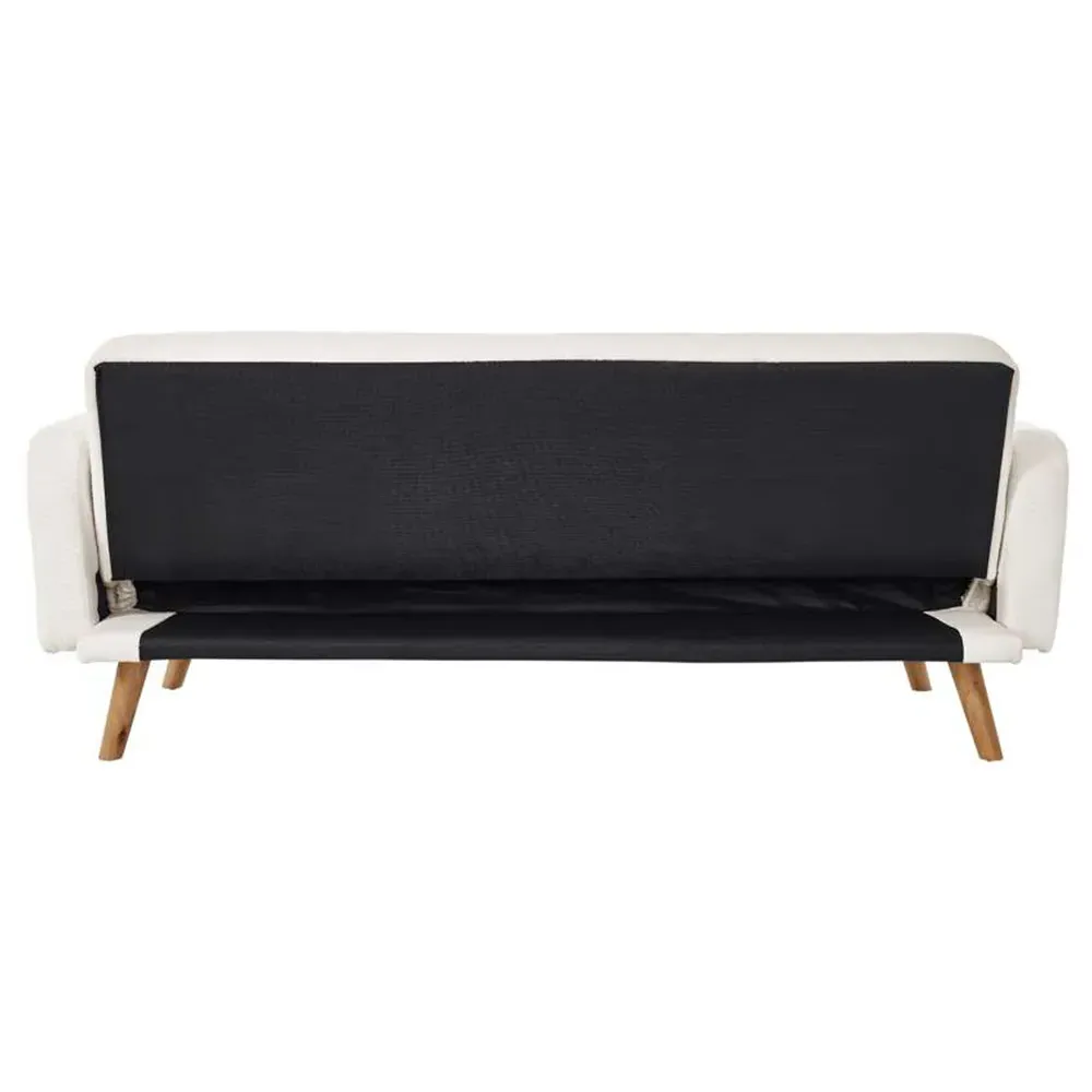Micah Single Sofa Bed with Click-Clack - White, Boucle
