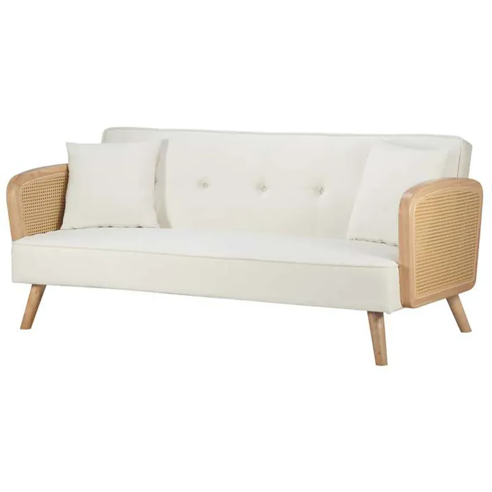 Mila 2-Seater Sofa Bed with Clic-Clac - White