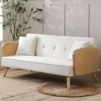 Mila 2-Seater Sofa Bed with Clic-Clac - White