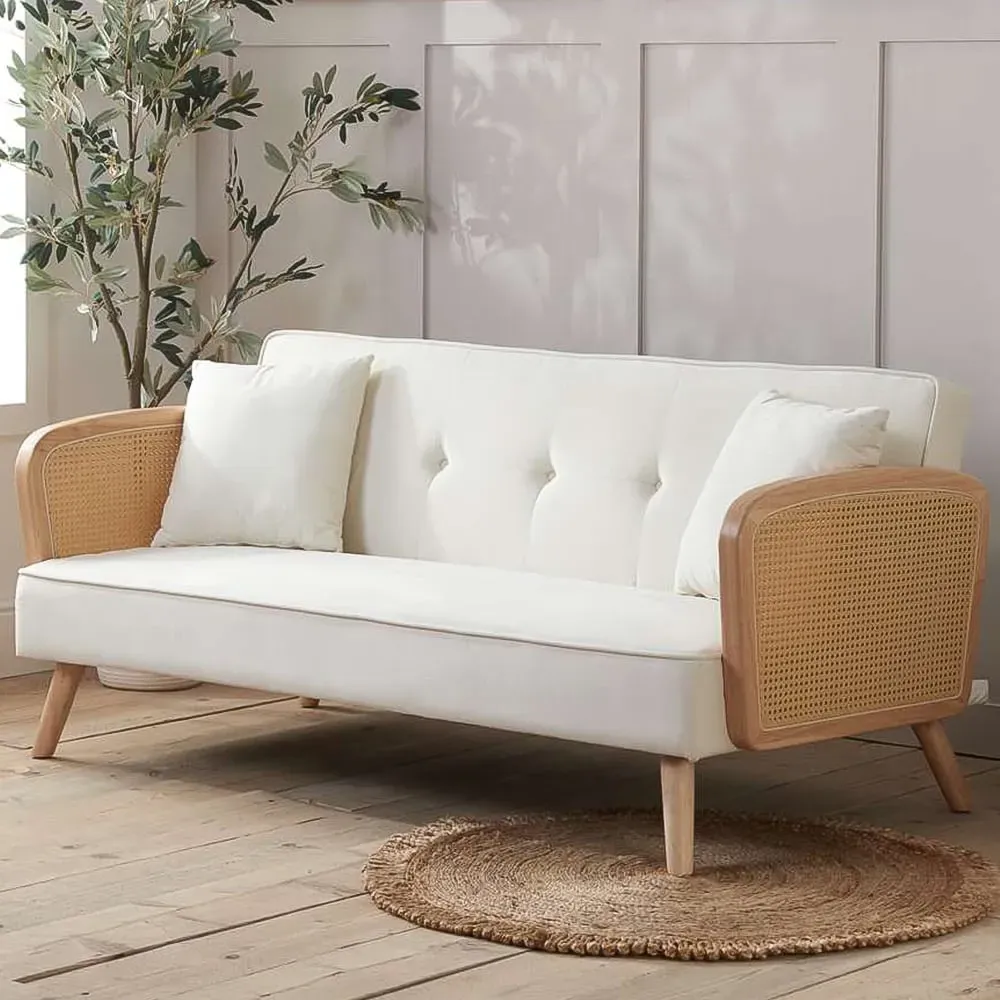 Mila 2-Seater Sofa Bed with Clic-Clac - White