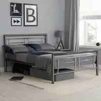 Montana King Size Bed Frame - Silver
