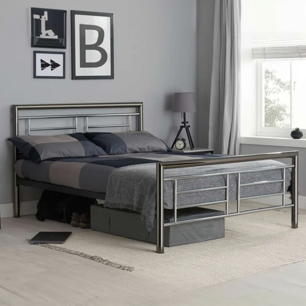 Montana King Size Bed Frame - Silver