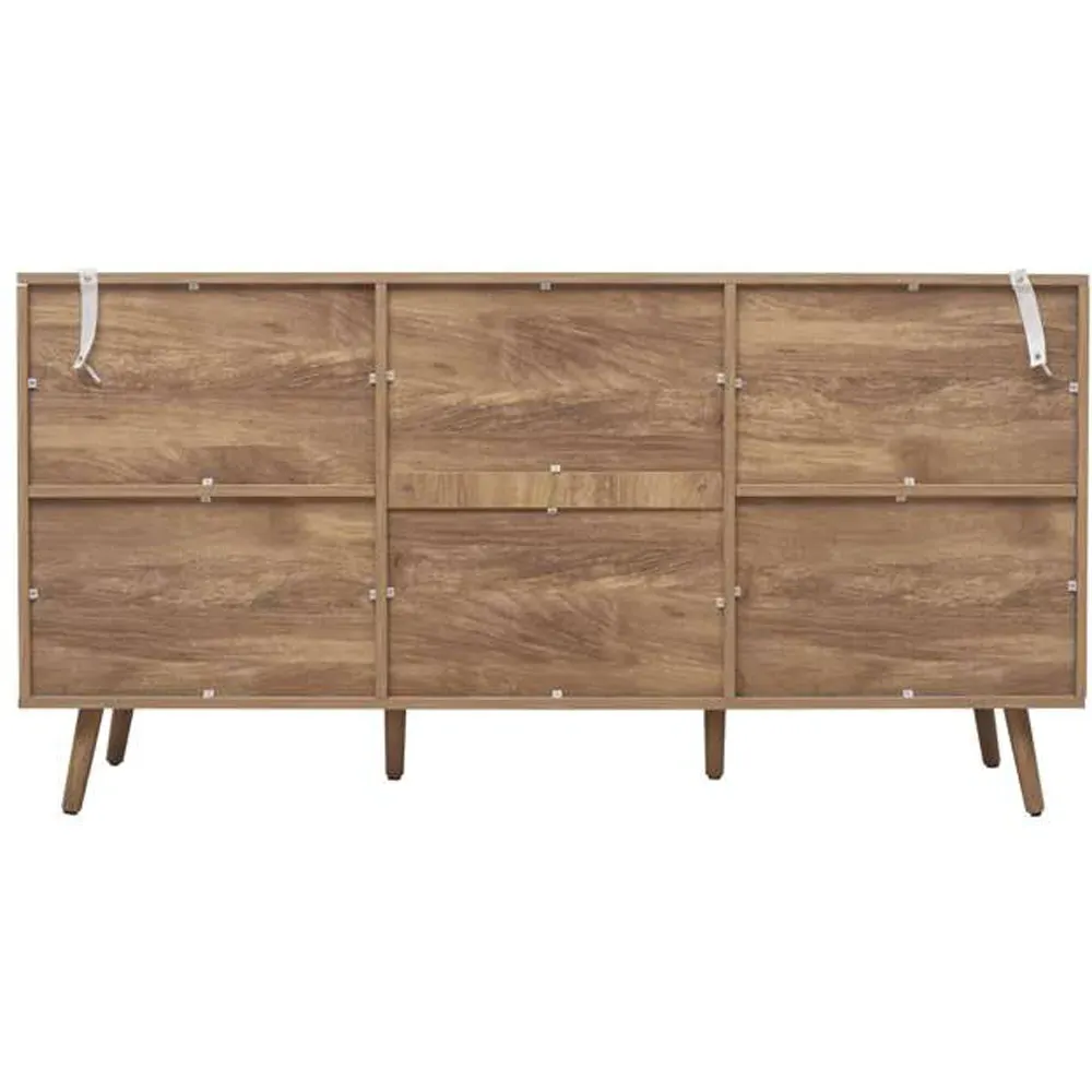 Noah 2 Door 3 Drawer Rattan Effect Sideboard - Brown