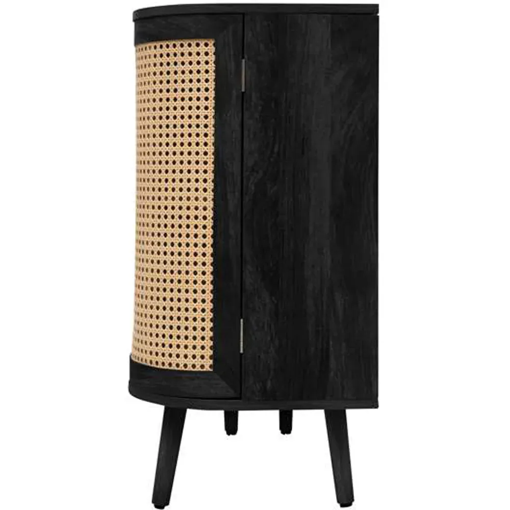 Noah 2 Door 3 Drawer Rattan Sideboard - Black