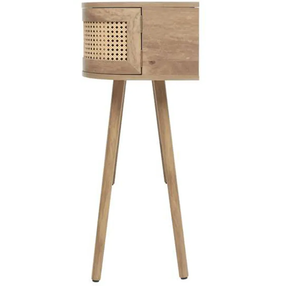 Noah 2 Door Console Table with Shelf - Brown, Rattan Effect