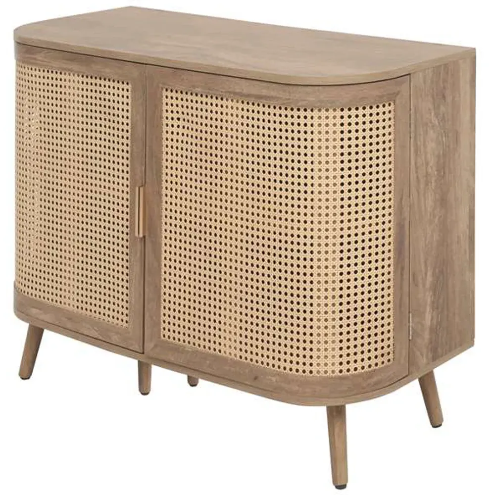 Noah 2 Door Rattan Effect Sideboard - Brown