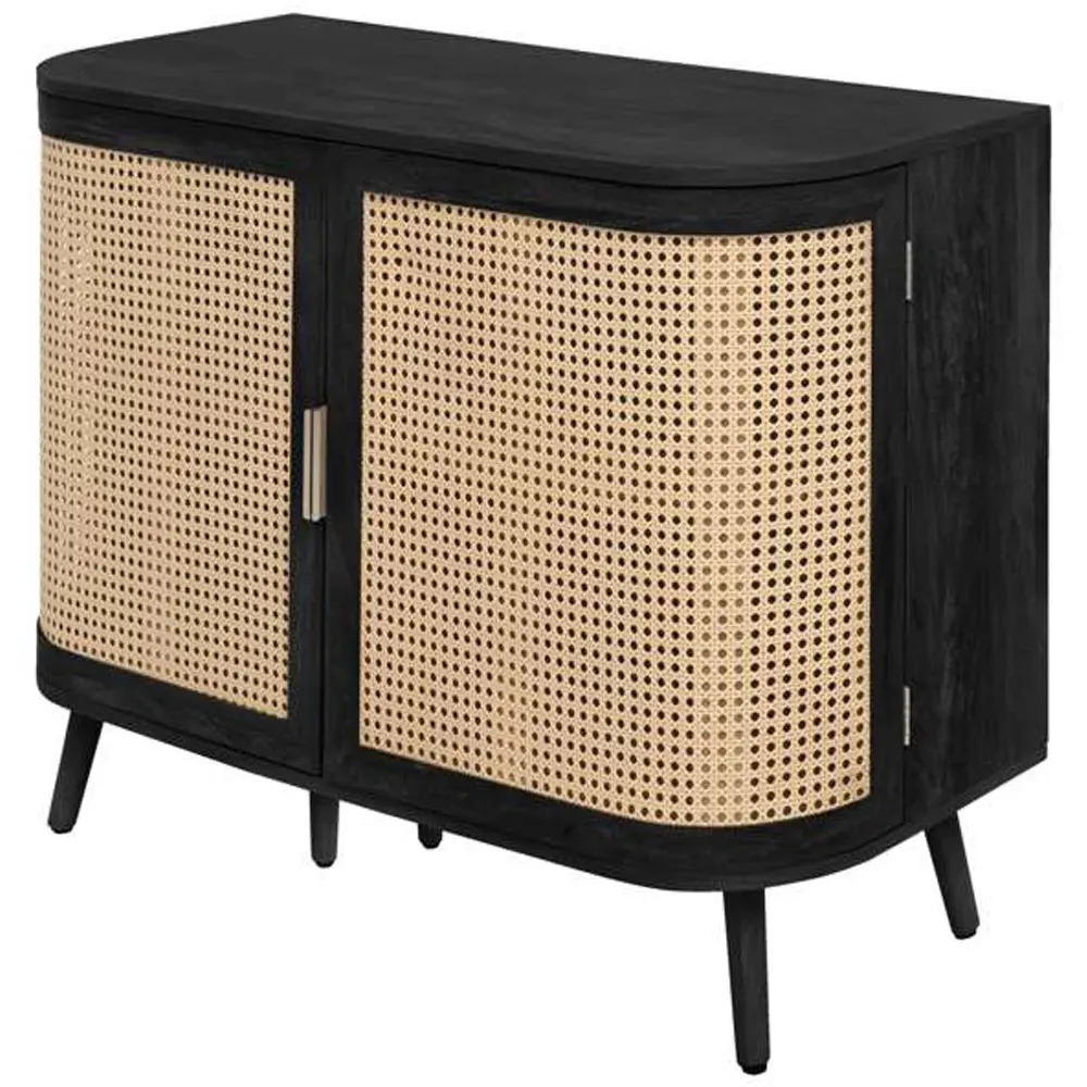 Noah 2 Door Rattan Sideboard - Black