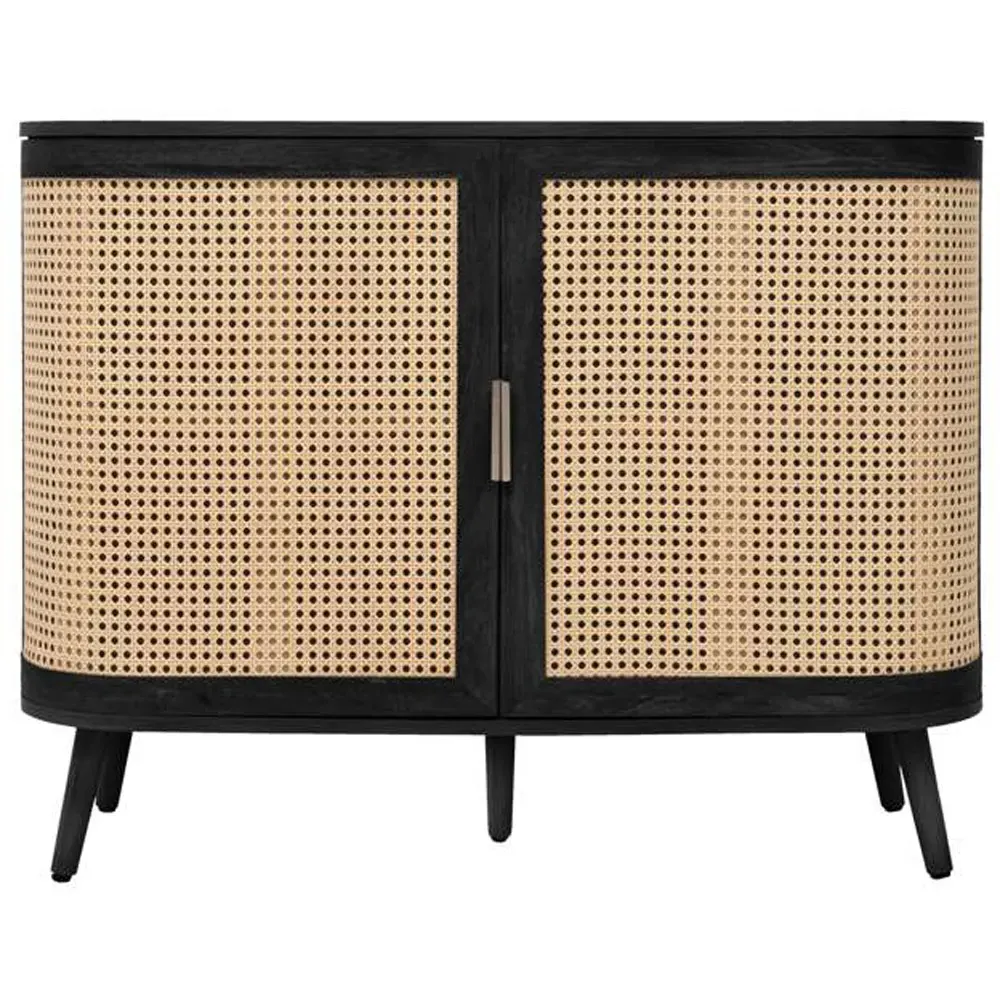 Noah 2 Door Rattan Sideboard - Black