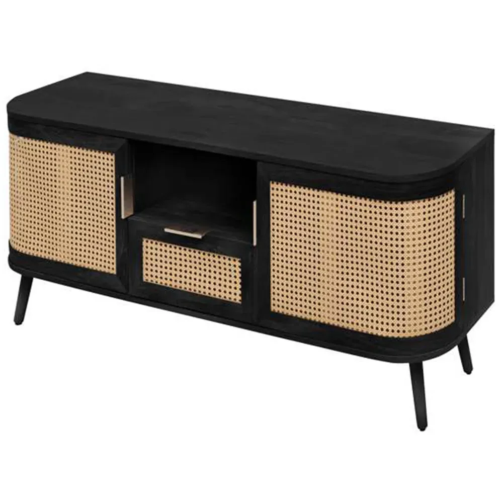 Noah 2 Door TV Unit with Drawer - Black